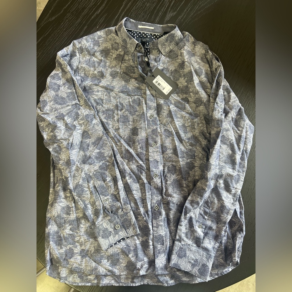 Ted Baker Navy and White Floral Shirt original price $165